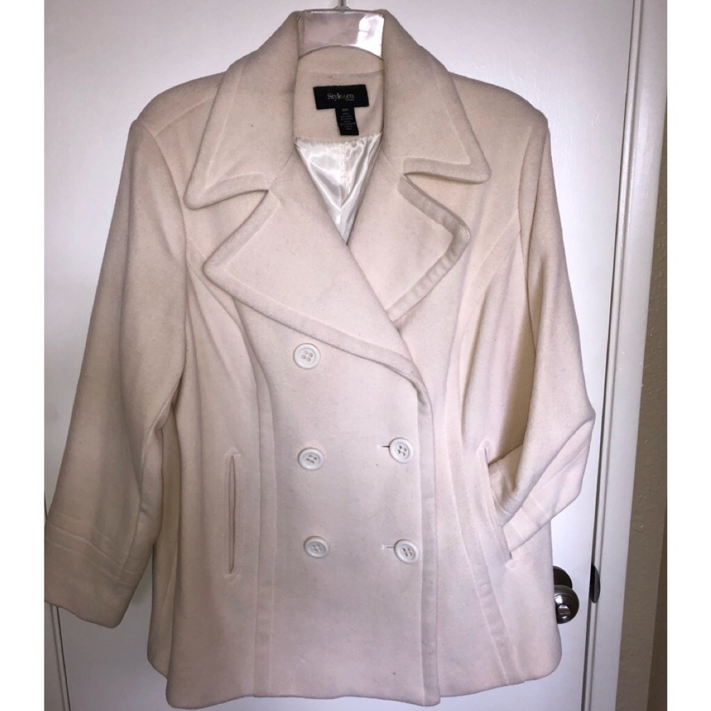 [NWOT] Cream Wool Pea Coat